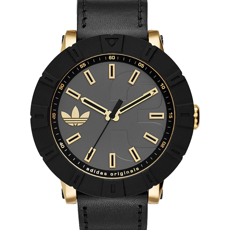 relogio adidas preto e dourado