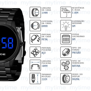 Relógio Lince Feminino Led MDN4617L DXPX