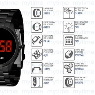 Relógio Lince Feminino Led MDN4618L VXPX