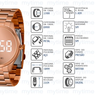 Relógio Lince Feminino Led MDR4617L BXRX