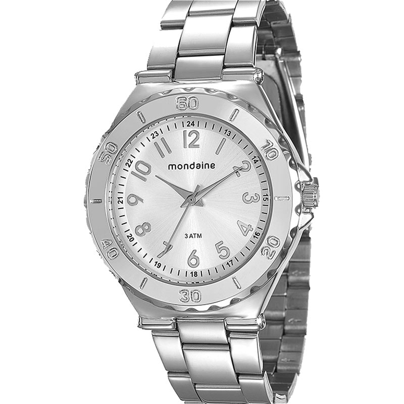 relógio feminino prata mondaine